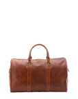 Borsa da viaggio unisex in vera pelle 100% cotone 4039-MARRONE Alessia Firenze