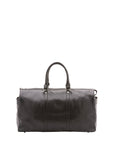 Borsa da viaggio unisex vera pelle 100% cotone 4546-NERO Alessia Firenze