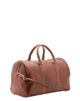 Borsa da viaggio unisex in vera pelle 100% cotone 4039-MARRONE Alessia Firenze