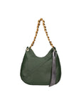 Artemisia Borsa a spalla da donna Vera pelle 05462-S14 VERDE SCURO+L020 FERRO Chiara Ferretti