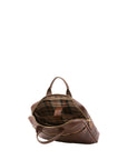 Borsa a mano unisex in vera pelle Made in Italy 4317-TESTA DI MORO Alessia Firenze
