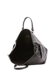 Borsa da viaggio unisex vera pelle 100% cotone 4546-NERO Alessia Firenze