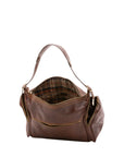 Borsa da viaggio unisex in vera pelle 100% cotone 4037-TESTA DI MORO Alessia Firenze