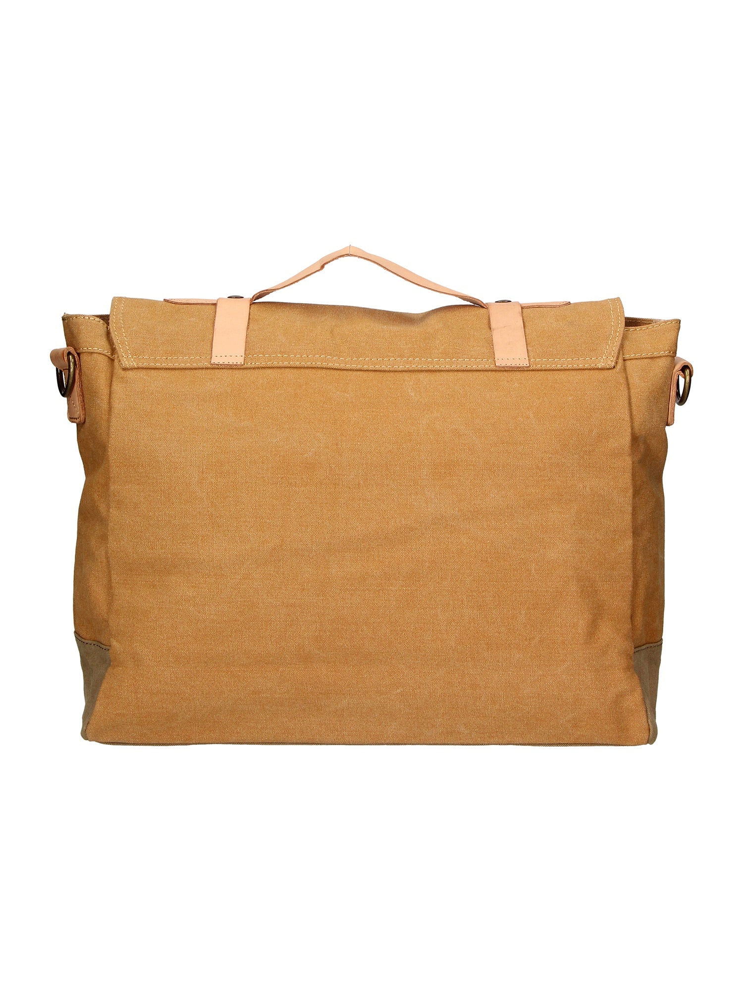 Minerva Borsa a mano unisex Canvas e pelle ZG3011-CUOIO COGNAC Chiara Ferretti