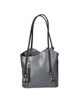 Fabiola Borsa a spalla da donna 100% pelle 9039-GRIGIO NERO Chiara Ferretti