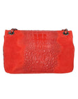 Edvige Borsa a spalla da donna Pelle Croco Stampata 80045-ROSSO RED Chiara Ferretti