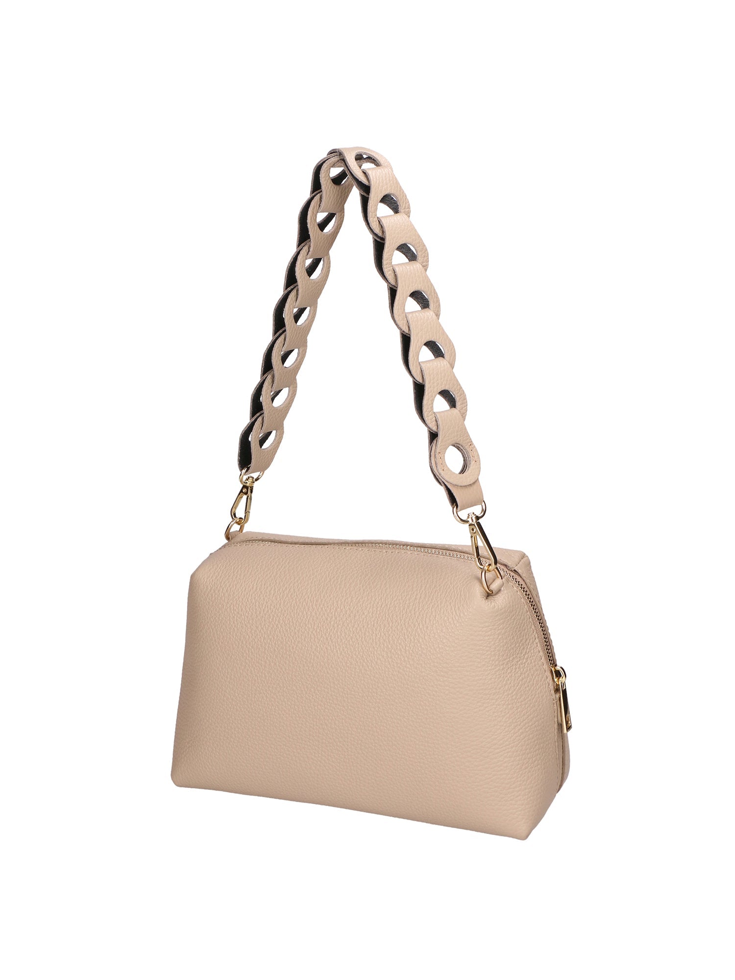 Livia Borsa a spalla da donna Vera pelle 06443-CAPPUCCINO Chiara Ferretti