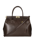 Federica Borsa a mano da donna Vera pelle 9106-TMORO DARK BROWN Chiara Ferretti