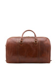 Borsa da viaggio unisex vera pelle 100% cotone 4038-MARRONE Alessia Firenze