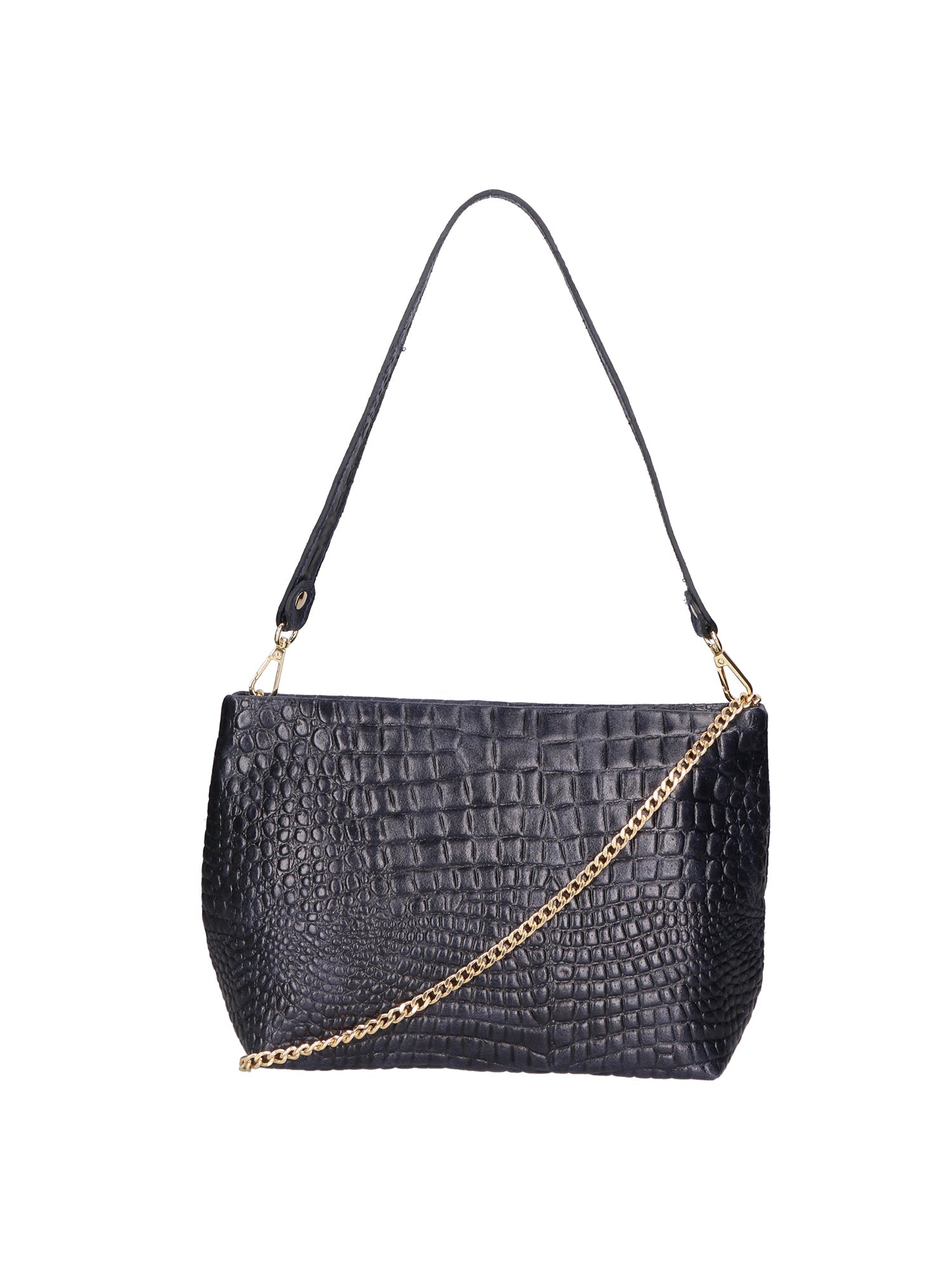 Lorelei Borsa a spalla da donna Vera pelle croco 06498-013 BLU NAVY Chiara Ferretti
