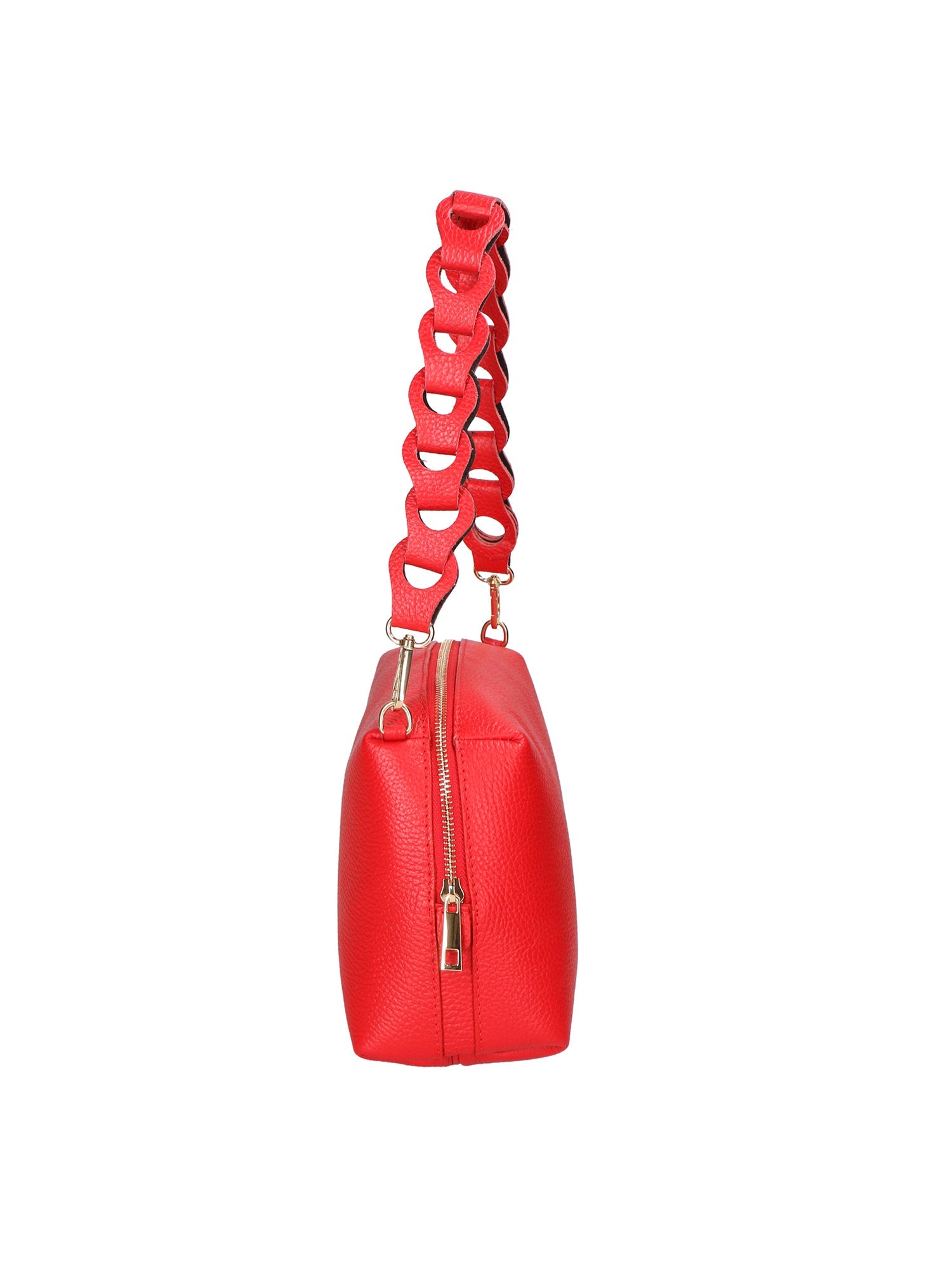 Livia Borsa a spalla da donna Vera pelle 06443-ROSSO FERRARI Chiara Ferretti