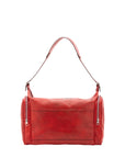 Borsa da viaggio unisex in vera pelle 100% cotone 4037-ROSSO Alessia Firenze