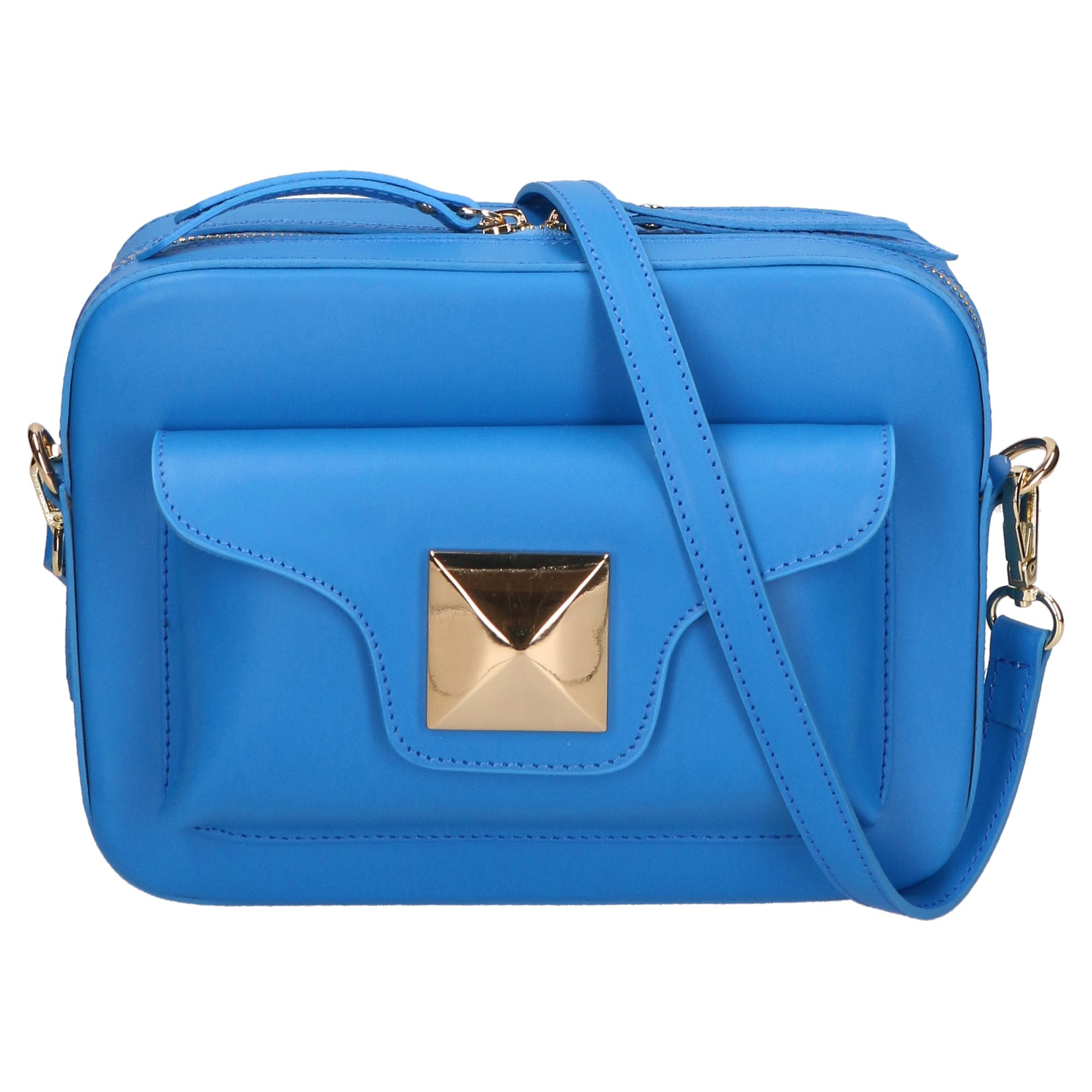 Ilenia Borsa a tracolla da donna 100% pelle 06013-L222 BLU ASTER Chiara Ferretti