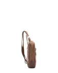 Zaino unisex in vera pelle Made in Italy 100% cotone 4057-TESTA DI MORO Alessia Firenze