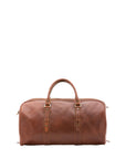 Borsa da viaggio unisex in vera pelle 100% cotone 4514-MARRONE Alessia Firenze