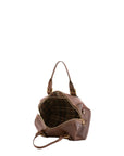 Borsa a bauletto unisex in vera pelle 100% cotone 4528-TESTA DI MORO Alessia Firenze