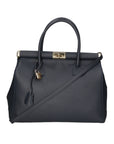 Aleria Borsa a mano da donna Vera pelle 8005-D24 BLU JEANS Chiara Ferretti
