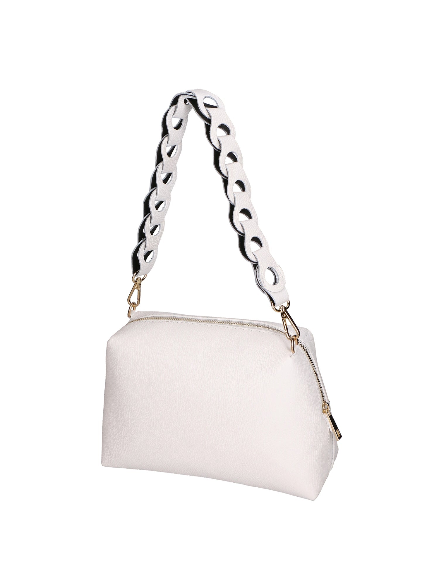 Livia Borsa a spalla da donna Vera pelle 06443-BIANCO Chiara Ferretti