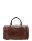 Borsa da viaggio unisex in vera pelle 100% cotone 4045-TESTA DI MORO Alessia Firenze