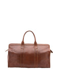 Borsa da viaggio unisex in vera pelle 100% cotone 4091-MARRONE Alessia Firenze