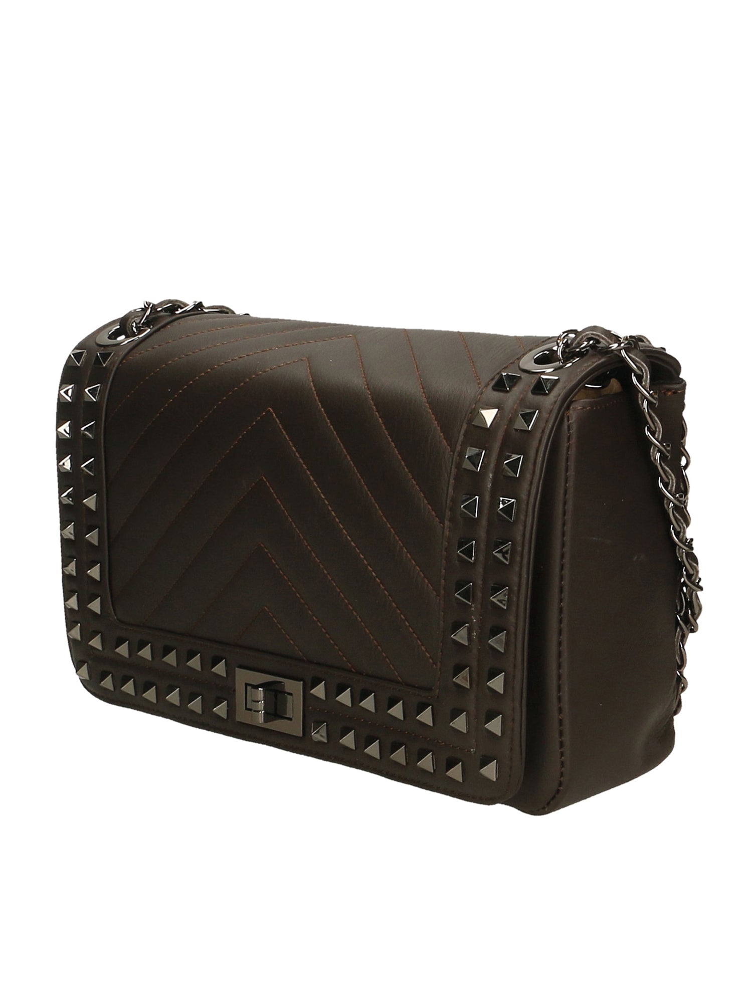 Bologna Borsa a spalla da donna Vera pelle 6590-T.MORO DARK BROWN Chiara Ferretti