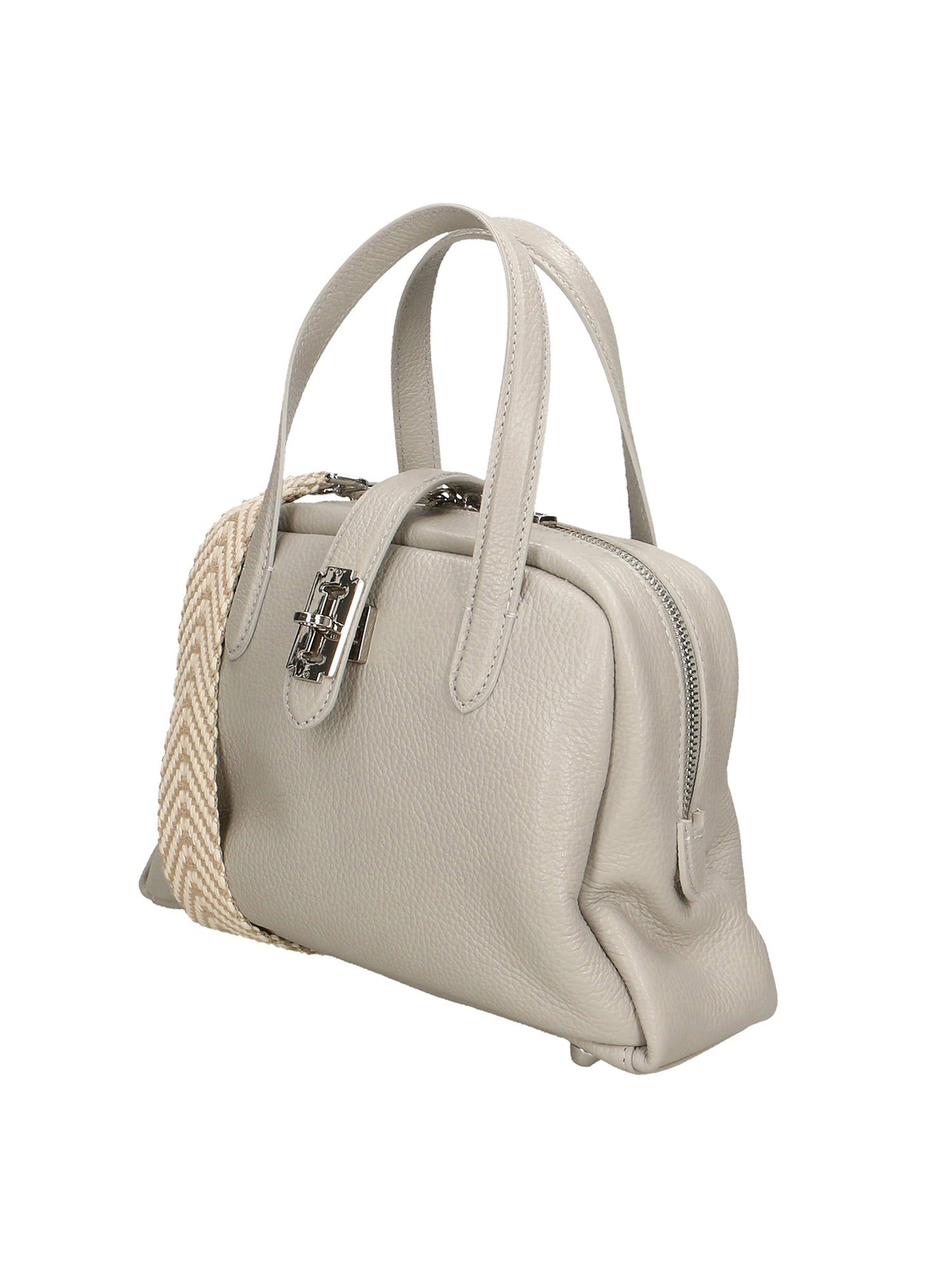 Orietta Borsa a mano da donna Vera pelle 01669-D86 GRIGIO PERLA PEARL GREY Chiara Ferretti