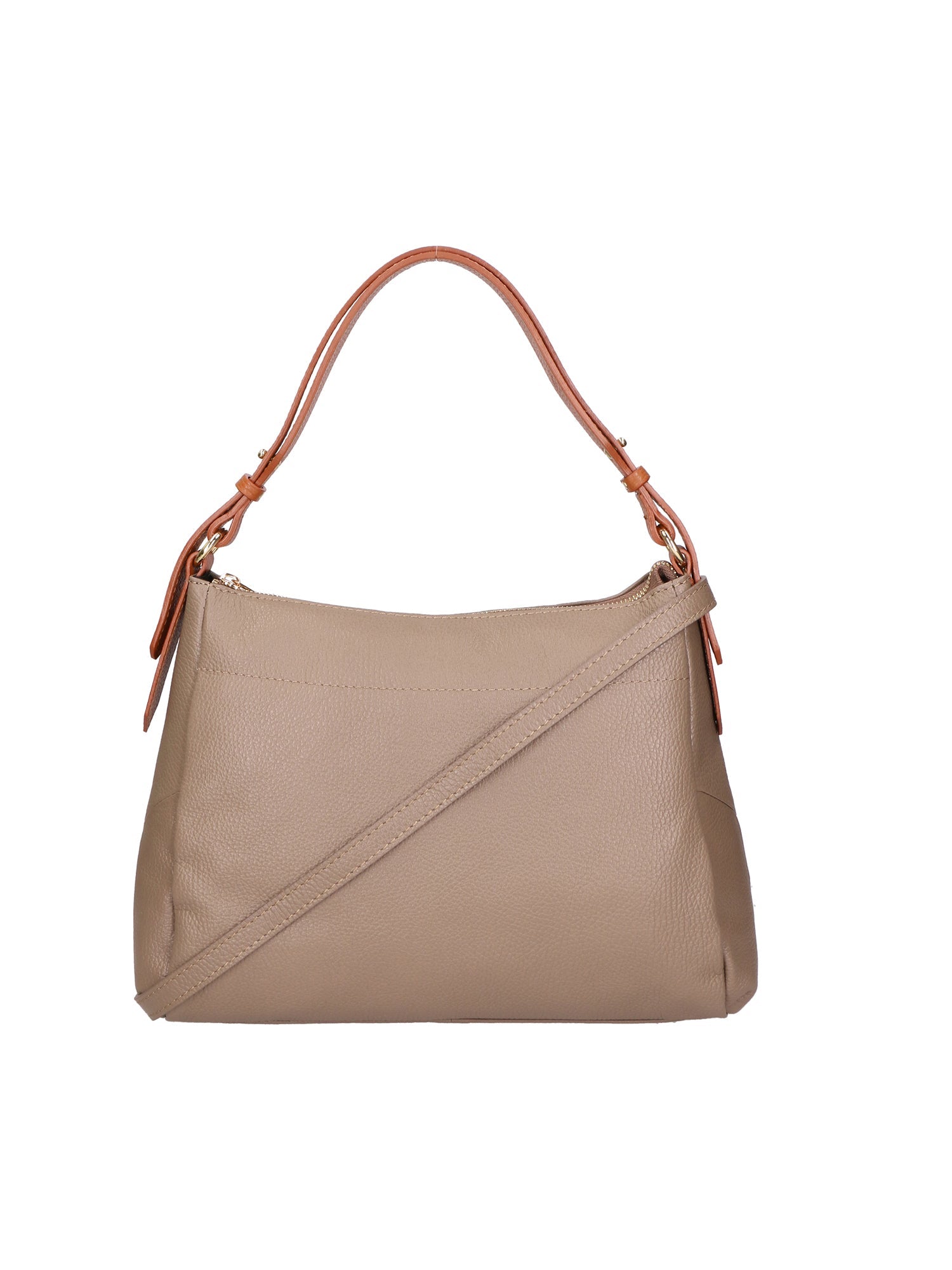 Vladimira Borsa a spalla da donna Vera pelle 06675-D40 TAUPE +D17 CUOIO Chiara Ferretti