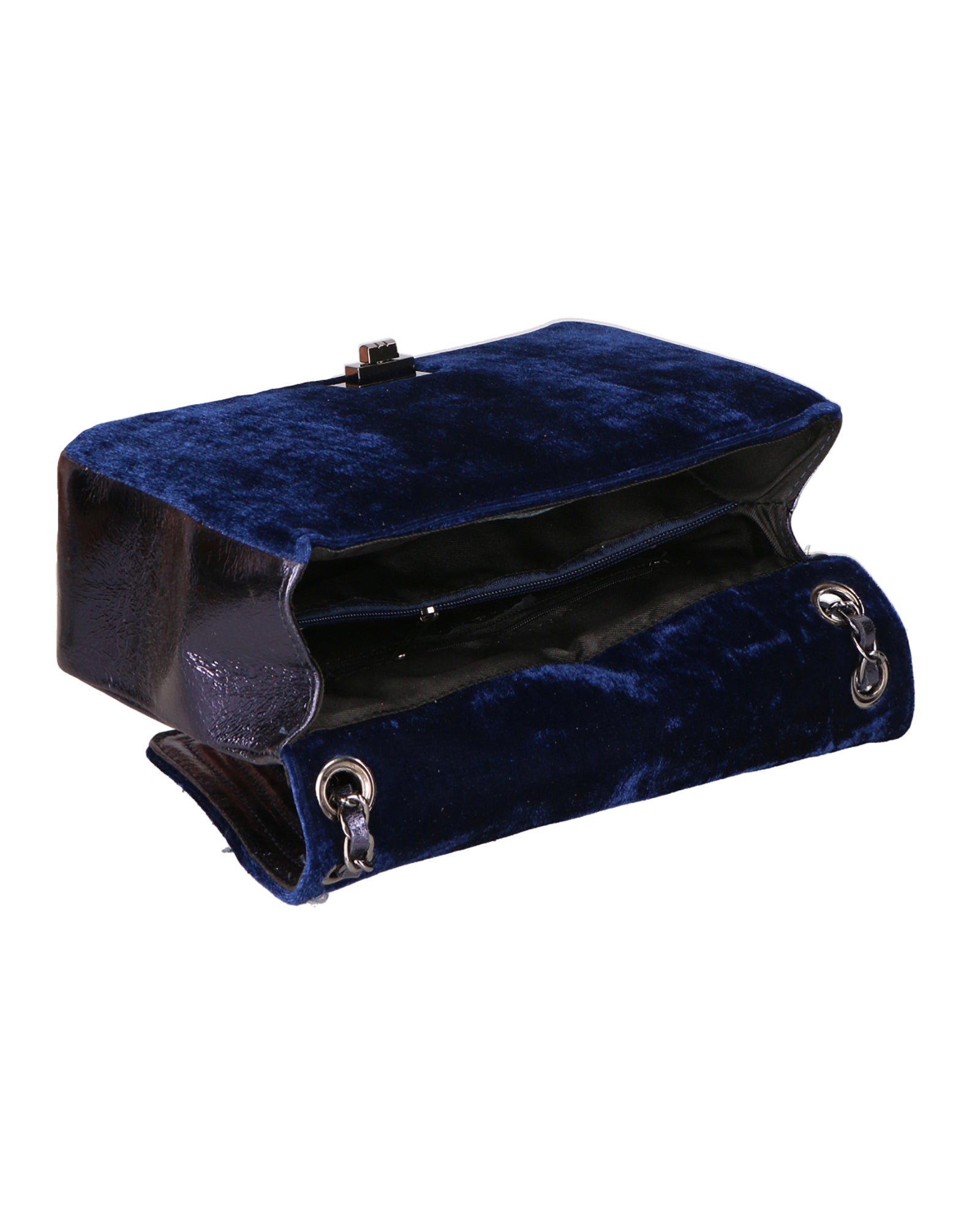 Valeriana Borsa a tracolla da donna Velluto e pelle 1139-BLU Chiara Ferretti