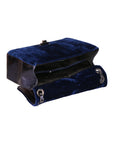 Valeriana Borsa a tracolla da donna Velluto e pelle 1139-BLU Chiara Ferretti