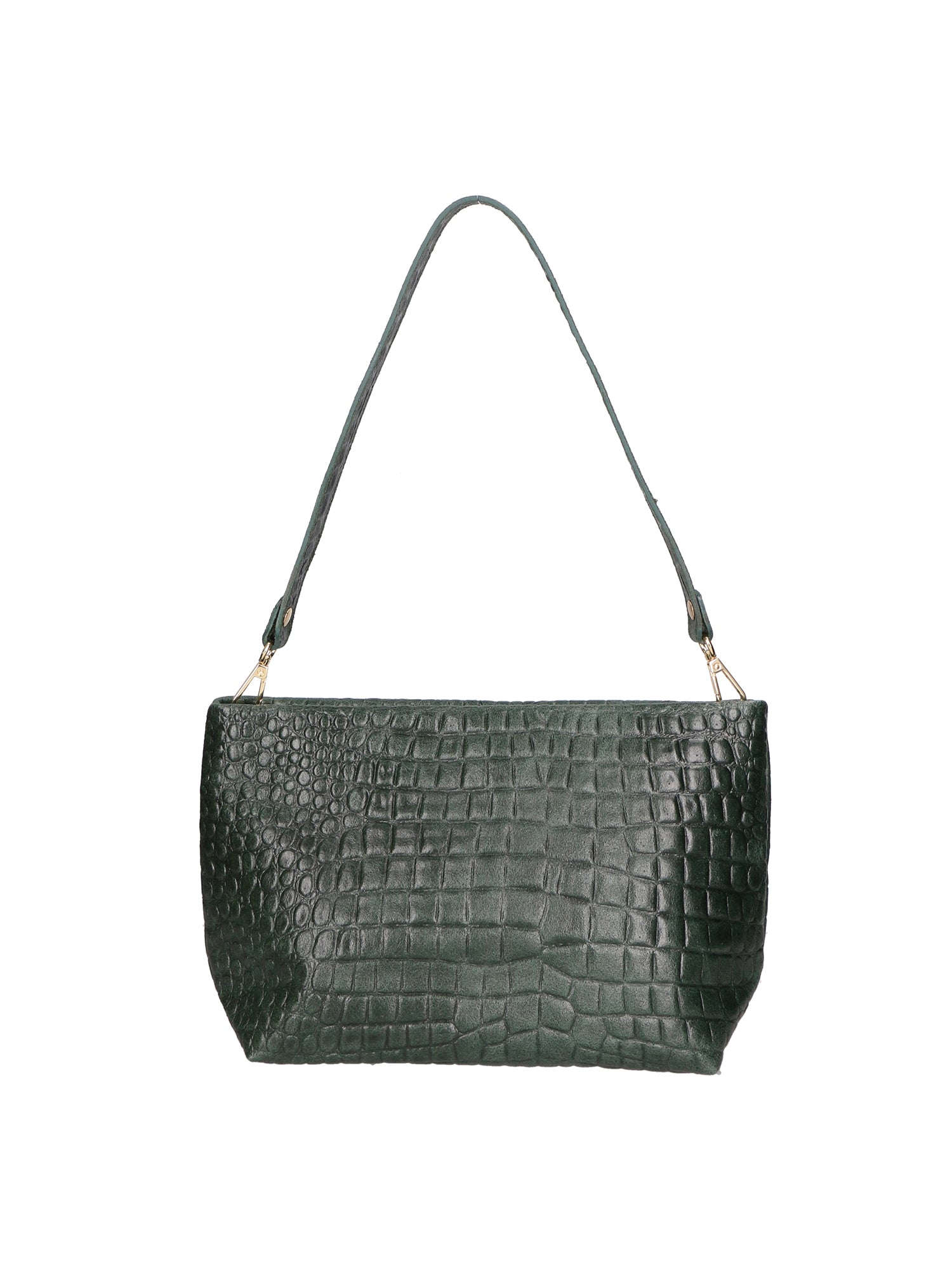 Lorelei Borsa a spalla da donna Vera pelle croco 06498-017 VERDE BOTTIGLIA Chiara Ferretti