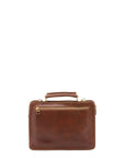 Borsa a mano unisex in vera pelle Made in Italy 4506-MARRONE Alessia Firenze