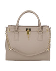 Dorotea Borsa a mano da donna 100% pelle 80040-D11 TAUPE SCURO DARK TAUPE Chiara Ferretti