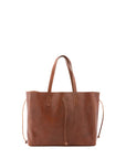 Borsa a mano unisex vera pelle Made in Italy 4611-MARRONE Alessia Firenze