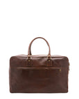Borsa da viaggio unisex vera pelle 100% cotone 4562-TESTA DI MORO Alessia Firenze