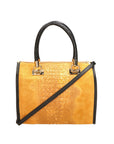 Edna Borsa a bauletto da donna Pelle e camoscio stampato croco 80044-031 CUOIO SCURO Chiara Ferretti