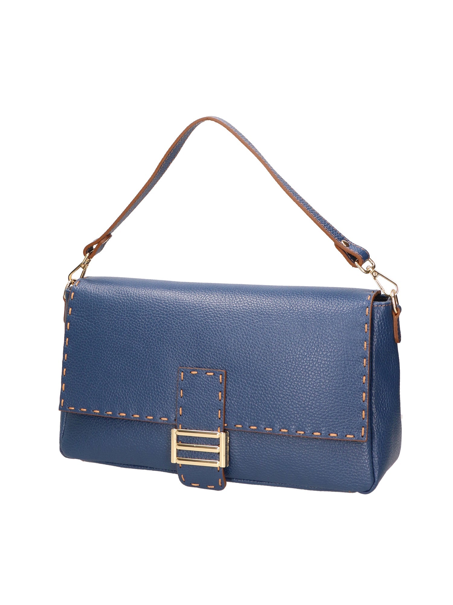 Walda Borsa a spalla da donna Vera pelle 06868-D24 BLU Chiara Ferretti