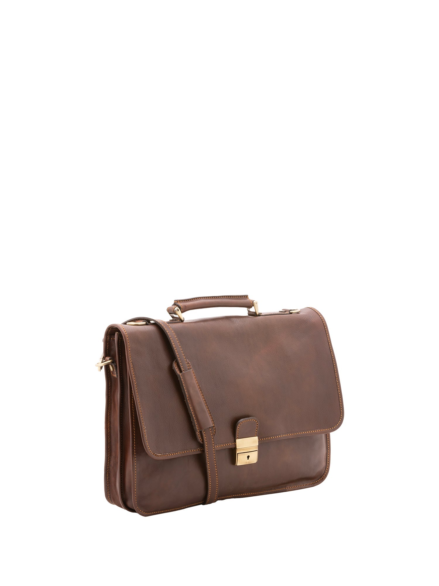 Borsa a mano unisex in vera pelle Made in Italy 4017-TESTA DI MORO Alessia Firenze