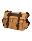 Melania Borsa a spalla unisex Canvas e vera pelle ZG3016-CUOIO COGNAC Chiara Ferretti