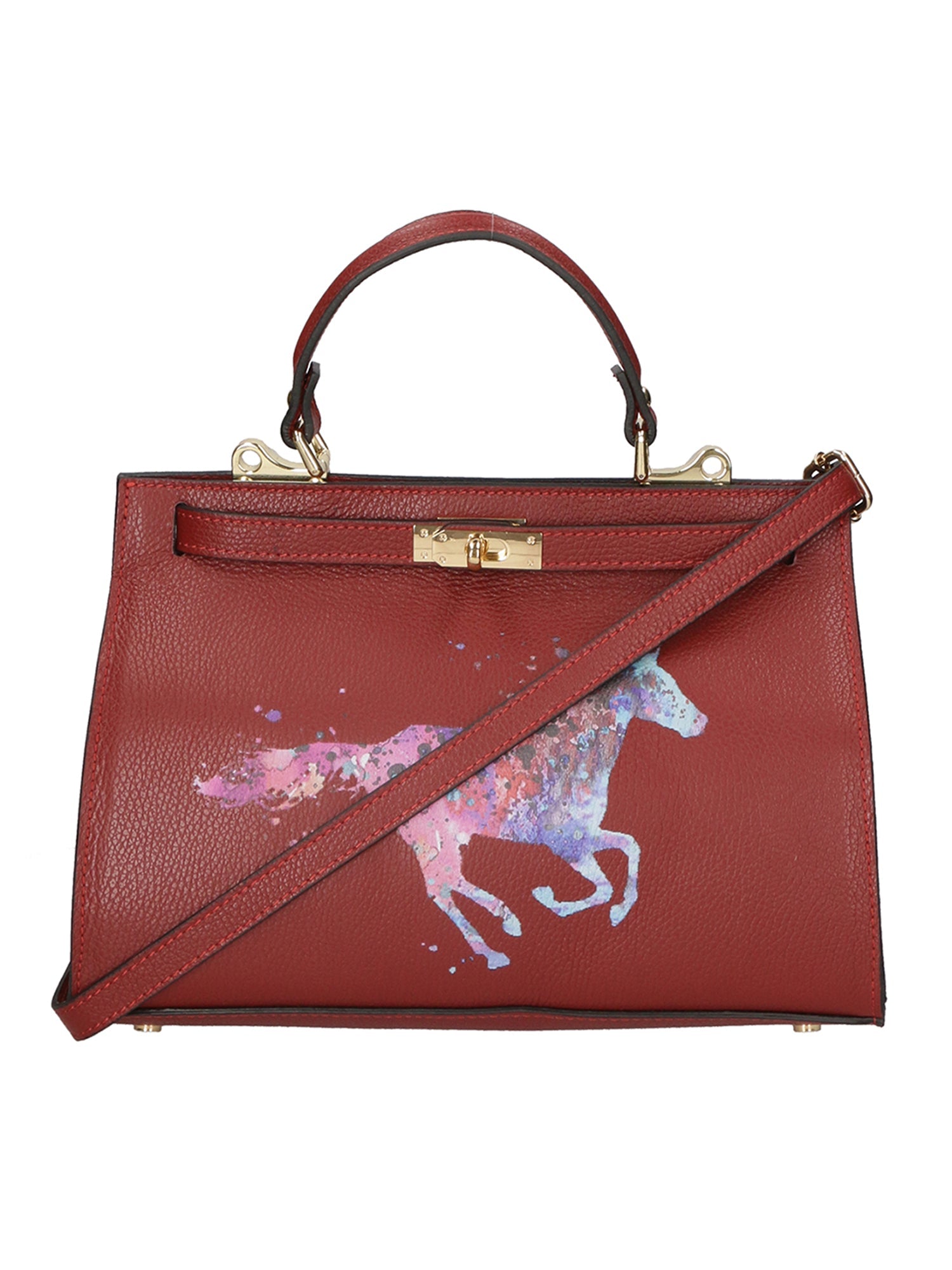Nina Borsa a mano da donna 100% pelle 04263-D10 ROSSO SCURO DARK RED Chiara Ferretti