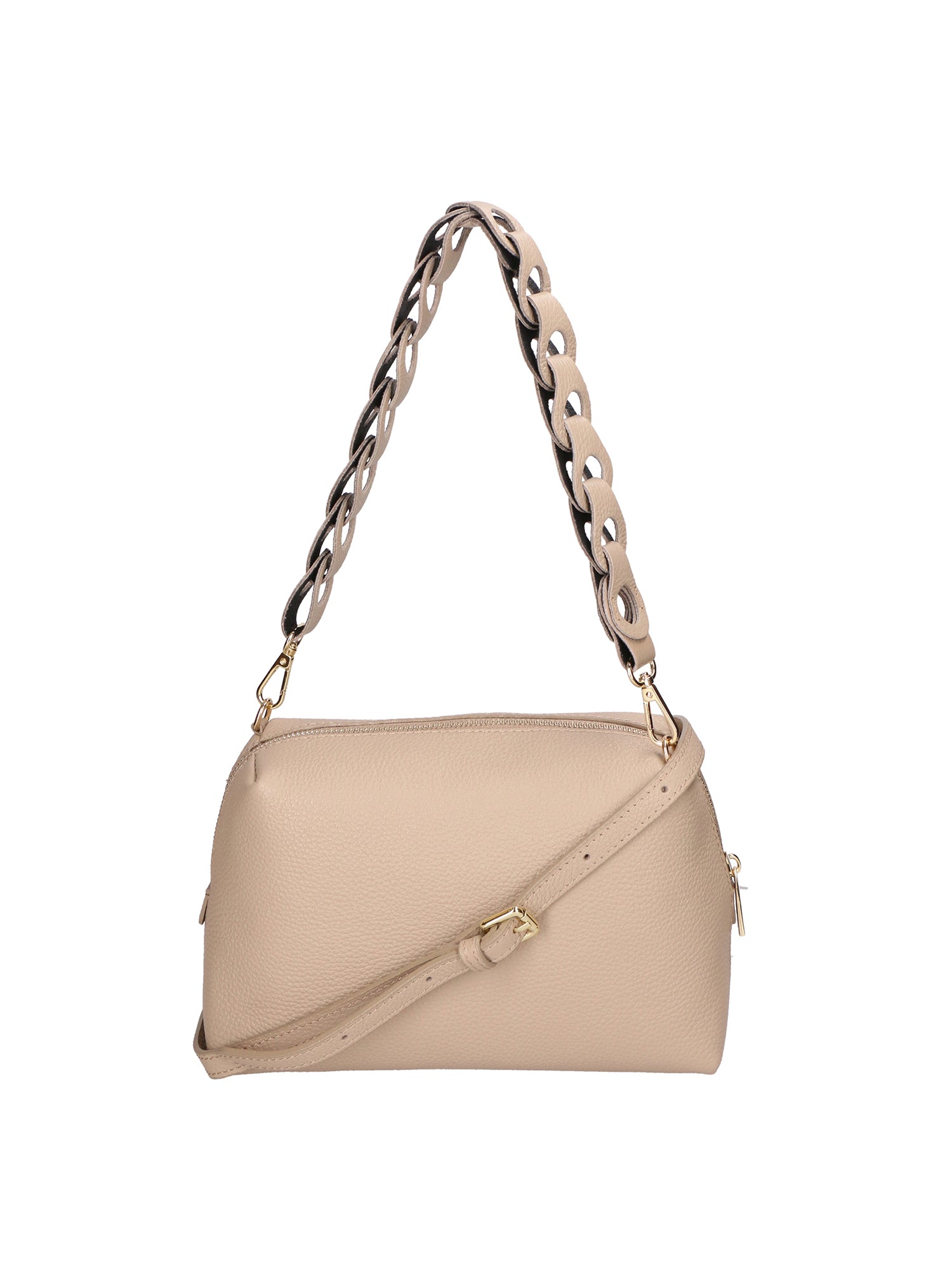 Livia Borsa a spalla da donna Vera pelle 06443-CAPPUCCINO Chiara Ferretti