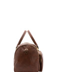 Borsa da viaggio unisex in vera pelle 100% cotone 4045-TESTA DI MORO Alessia Firenze