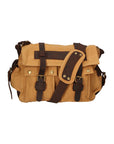 Melania Borsa a spalla unisex Canvas e vera pelle ZG3016-CUOIO COGNAC Chiara Ferretti