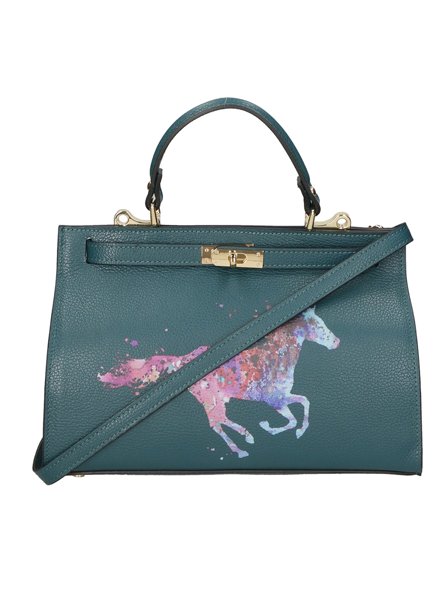 Nina Borsa a mano da donna 100% pelle 04263-D33 PETROLIO Chiara Ferretti