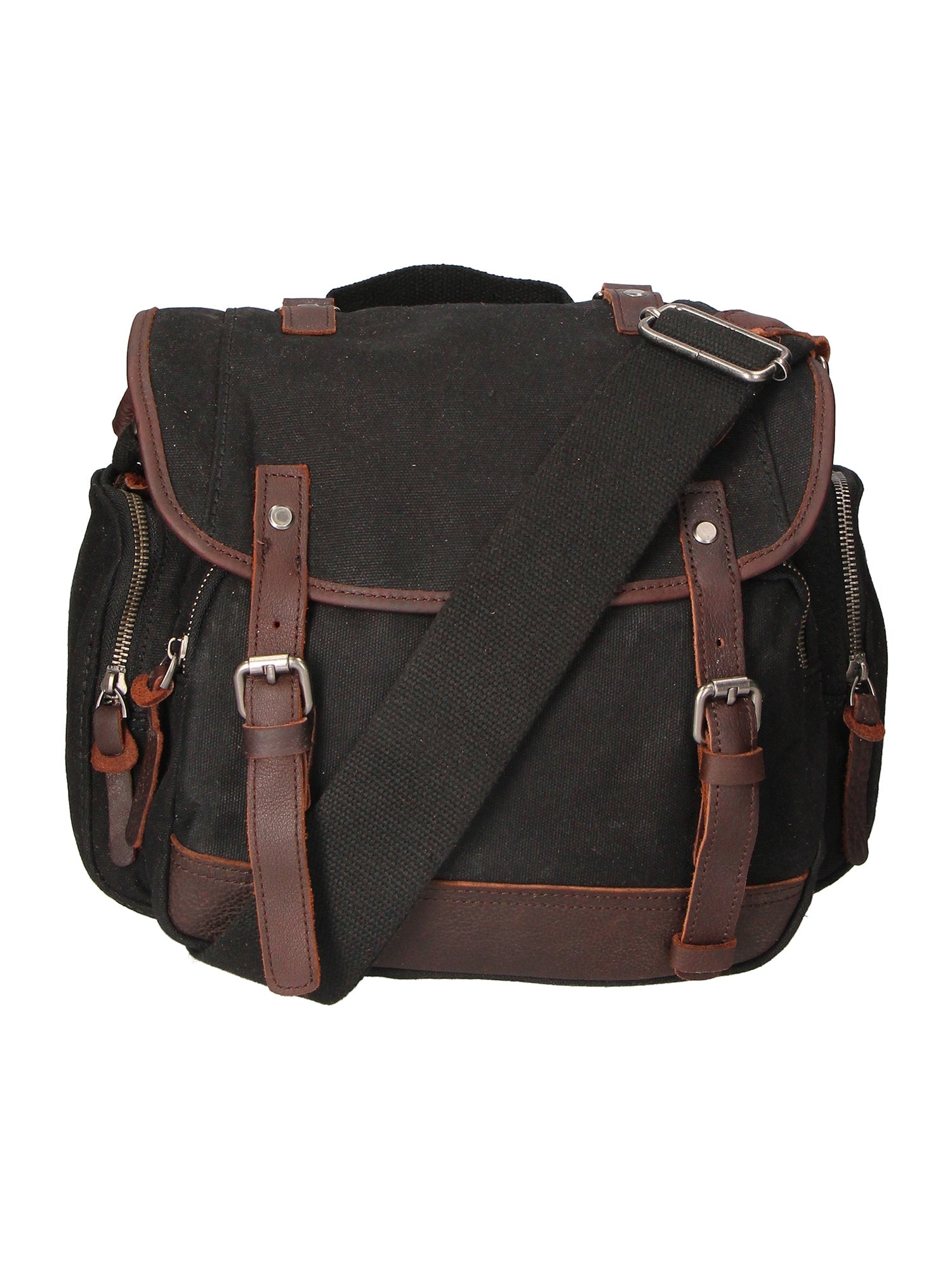 Mia Borsa a tracolla unisex Canvas e vera pelle ZG3003-NERO BLACK Chiara Ferretti