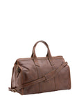 Borsa da viaggio unisex in vera pelle 100% cotone 4091-TESTA DI MORO Alessia Firenze