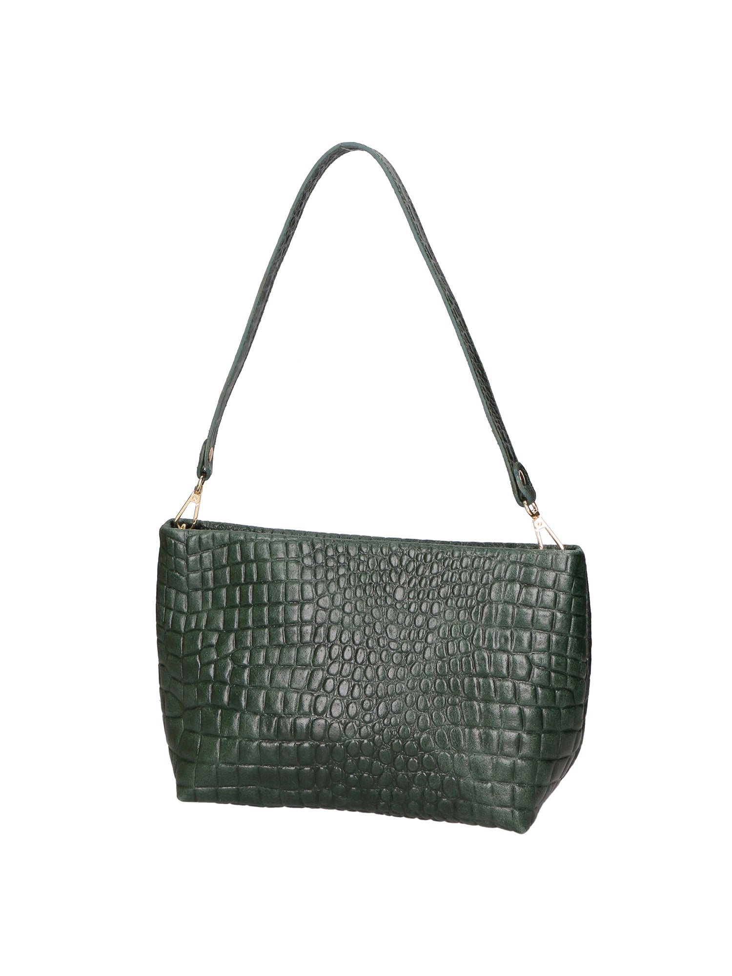 Lorelei Borsa a spalla da donna Vera pelle croco 06498-017 VERDE BOTTIGLIA Chiara Ferretti