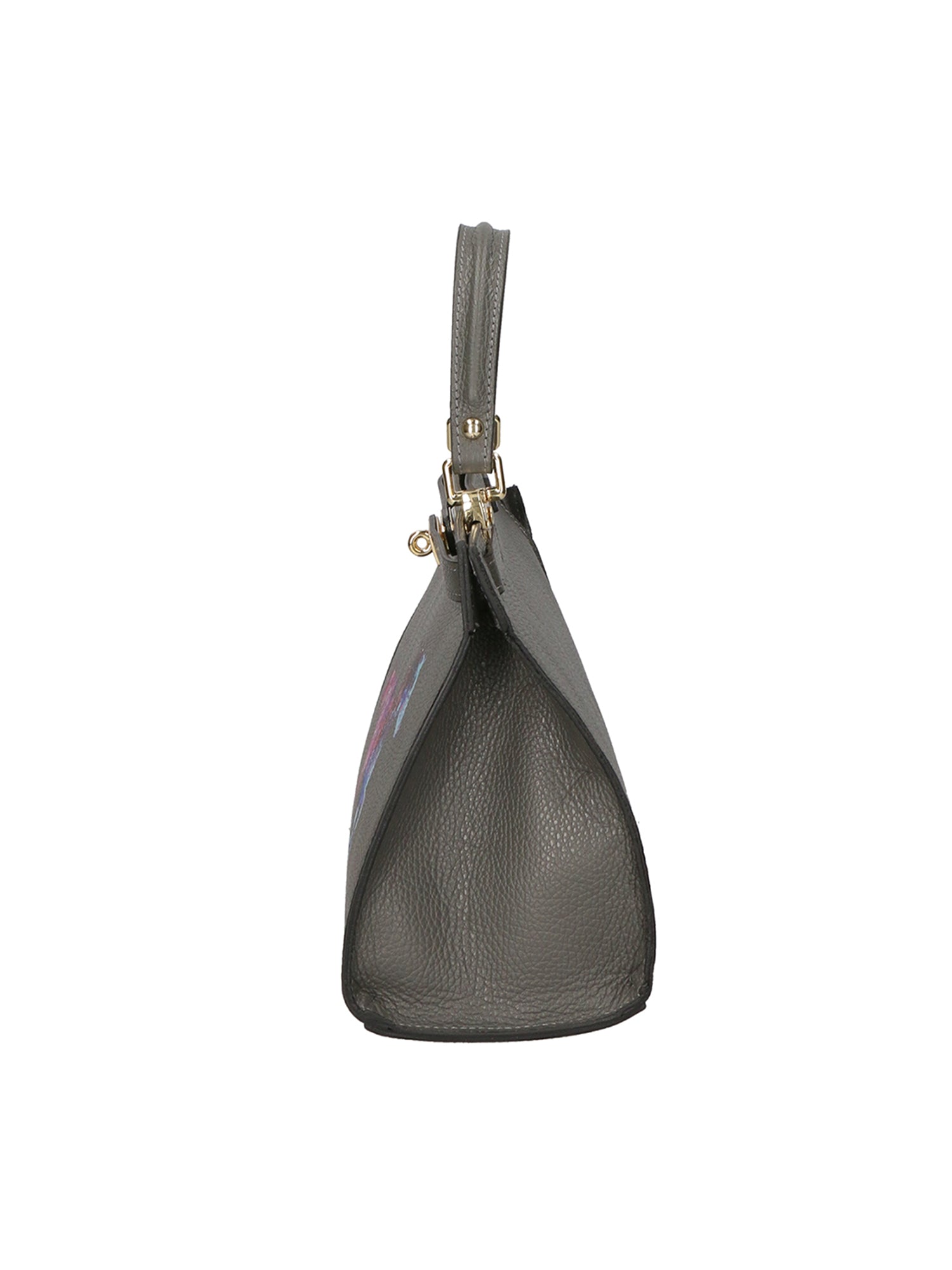 Nina Borsa a mano da donna 100% pelle 04263-D27 GRIGIO SCURO DARK GREY Chiara Ferretti