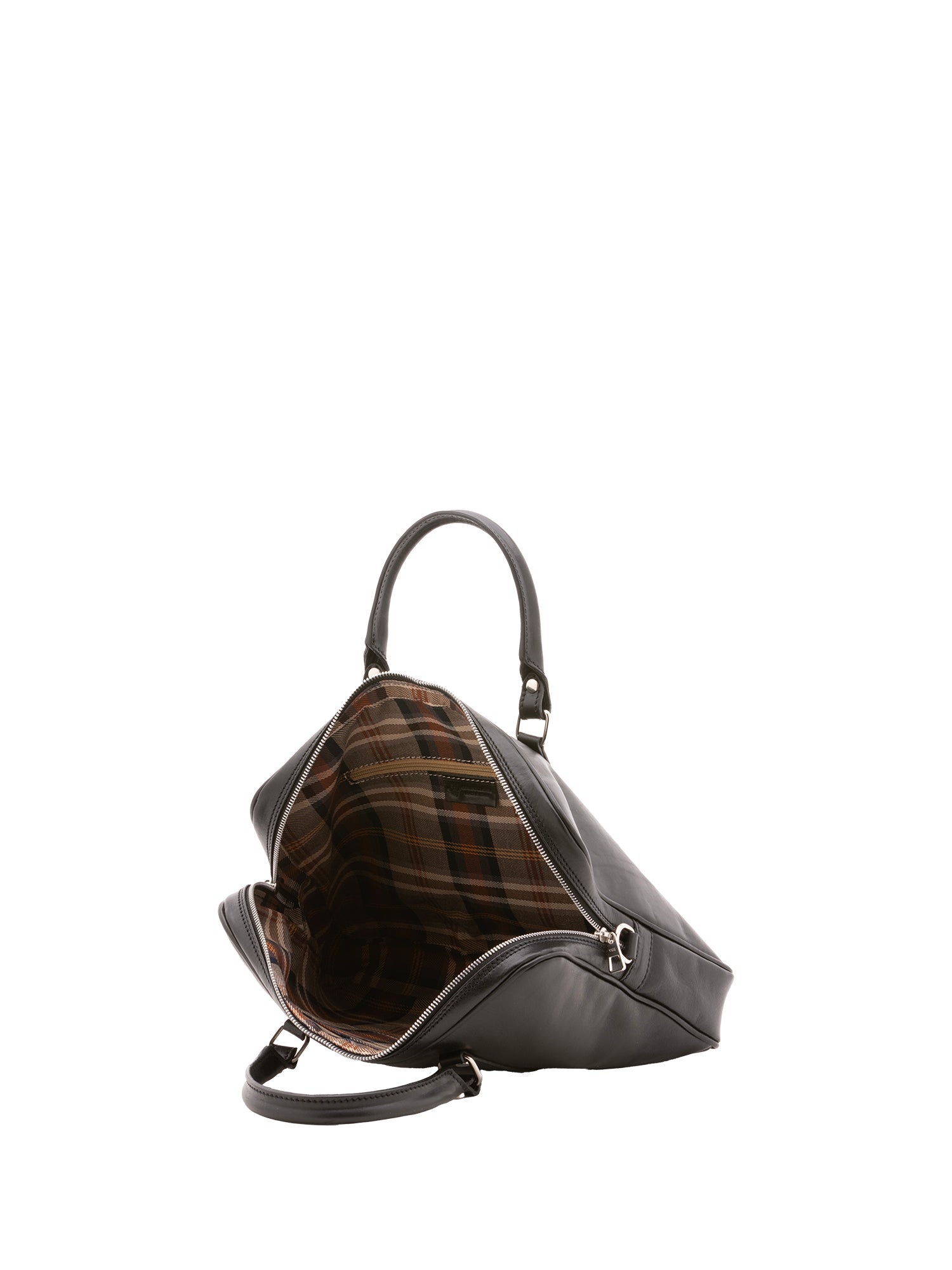Borsa a mano unisex in vera pelle Made in Italy 4540-NERO Alessia Firenze