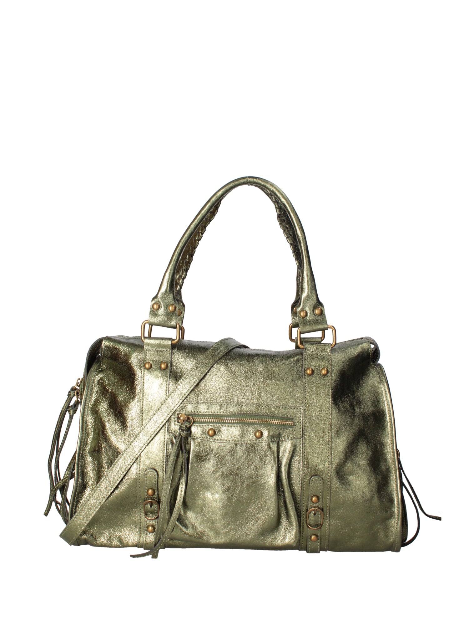 Novara Borsa a spalla da donna Vera pelle 06090 LM-L007 VERDE Chiara Ferretti