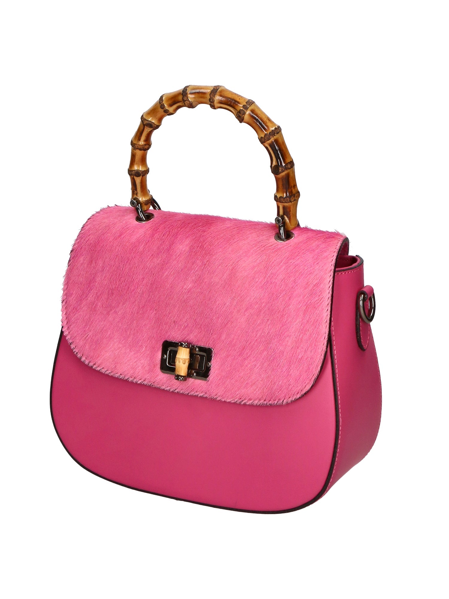 Natasha Borsa a mano da donna Vera pelle e Calfhair 191756-FUXIA FUCHSIA Chiara Ferretti